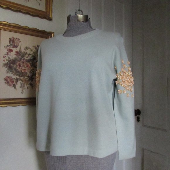 J CREW Sweater with Embellished Sleeves - Picture 1 of 6